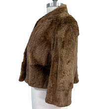 Load image into Gallery viewer, Vintage 60s Brown Faux Fur Cropped Jacket Size Medium
