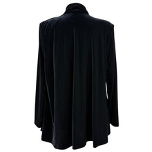 Load image into Gallery viewer, 90s/00s Black Velvet Open Front Jacket Size 10 Misses