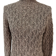 Load image into Gallery viewer, 90s 100% Cotton Cable Knit Turtleneck Sweater Size Small