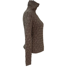 Load image into Gallery viewer, 90s 100% Cotton Cable Knit Turtleneck Sweater Size Small