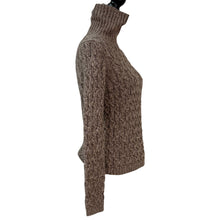 Load image into Gallery viewer, 90s 100% Cotton Cable Knit Turtleneck Sweater Size Small