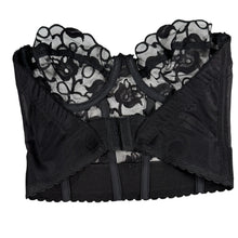 Load image into Gallery viewer, Victoria’s Secret Gold Label Black Lace Bustier Union Made