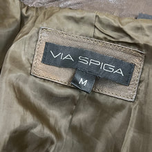 Load image into Gallery viewer, Via Spiga Brown Moto Jacket Size Medium