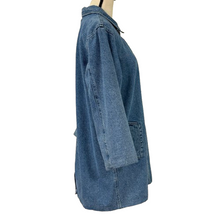 Load image into Gallery viewer, Vintage 90s Denim Chore Jacket Button Front Size Medium