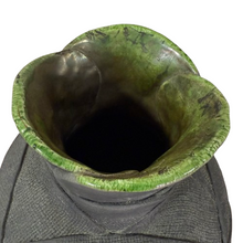 Load image into Gallery viewer, Black Raku Pottery Vase Signed