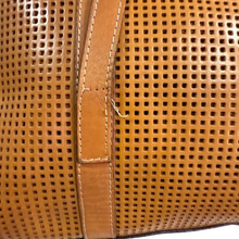Load image into Gallery viewer, Vintage 90s Italy Tan Perforated Leather Tote Bag