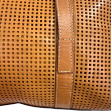 Load image into Gallery viewer, Vintage 90s Italy Tan Perforated Leather Tote Bag