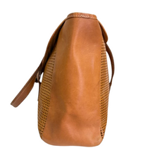 Load image into Gallery viewer, Vintage 90s Italy Tan Perforated Leather Tote Bag