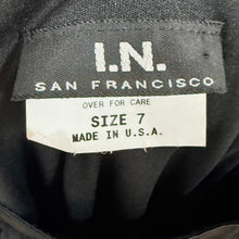 Load image into Gallery viewer, Y2K I.N. San Francisco Black Chiffon Slip Dress Satin Bow Size 7
