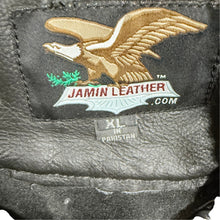 Load image into Gallery viewer, Jamin Leather Black Leather Fringe Motorcycle Chaps Silver Conchos Size XL