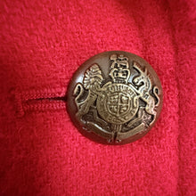Load image into Gallery viewer, Talbots Red Wool Blend Two Button Blazer Crest Buttons Polka Dot Lining Size 12