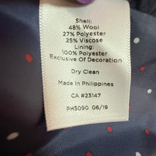 Load image into Gallery viewer, Talbots Red Wool Blend Two Button Blazer Crest Buttons Polka Dot Lining Size 12