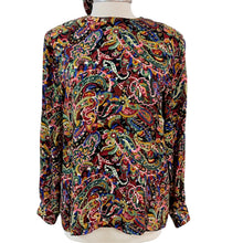 Load image into Gallery viewer, Vintage 90s Doncaster Silks Multicolor Paisley Silk Blouse with Matching Scarf 6
