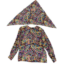 Load image into Gallery viewer, Vintage 90s Doncaster Silks Multicolor Paisley Silk Blouse with Matching Scarf 6