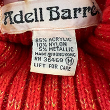 Load image into Gallery viewer, Adelle Barre Red Knit Turtle Neck Size Medium