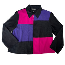 Load image into Gallery viewer, Vintage 80s Color Block Jacket Size Petite Large