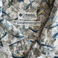 Load image into Gallery viewer, Columbia All Over Fish Short Sleeve Button-Up Shirt Size L
