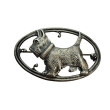 Load image into Gallery viewer, Vintage 1930s 925 Sterling Silver Scottie Dog Brooch Pin