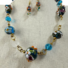 Load image into Gallery viewer, Vintage 1990s Murano Lampwork Glass Demi Parure Necklace Set Made in Italy
