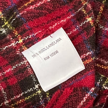 Load image into Gallery viewer, Red Plaid 100% Wool Fringed Button Up Flannel Shirt Size M