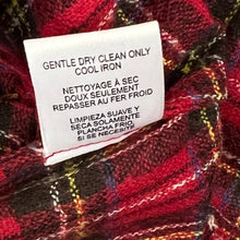 Load image into Gallery viewer, Red Plaid 100% Wool Fringed Button Up Flannel Shirt Size M