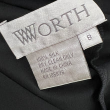 Load image into Gallery viewer, Black Long Sleeve Ruffle Cocktail Dress 100% Silk Size 8