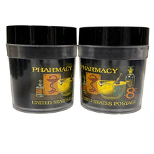 Load image into Gallery viewer, Vintage 70s Thermo Serv Pharmacy Postage Stamp Drinkware Set Pitcher Mugs & Tumblers