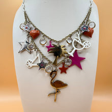 Load image into Gallery viewer, Y2K Betsey Johnson Tropical Flamingo Cocktail Charm Necklace
