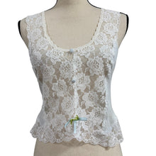 Load image into Gallery viewer, VTG 1970s Lily of France Lace Camisole Top Small