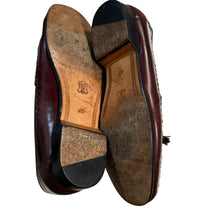 Load image into Gallery viewer, Vintage Croc Embossed Leather Tassel Loafers 14D