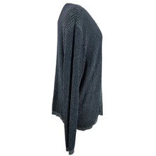 Load image into Gallery viewer, Doncaster Navy Blue Metallic Silver Cardigan Twin Set Size 2W