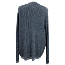 Load image into Gallery viewer, Doncaster Navy Blue Metallic Silver Cardigan Twin Set Size 2W