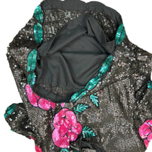 Load image into Gallery viewer, Vintage 80s 100% Silk Sequin Roses Top Size Large