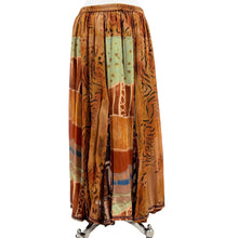 Load image into Gallery viewer, Y2K Tuscan Mom Boho Patchwork Tiger Print Rayon Maxi Skirt Medium