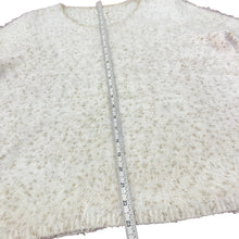 Load image into Gallery viewer, CHICO'S Ivory Eyelash Fuzzy Sweater with Gold Accent Size 3