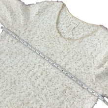 Load image into Gallery viewer, CHICO'S Ivory Eyelash Fuzzy Sweater with Gold Accent Size 3