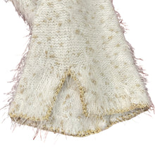 Load image into Gallery viewer, CHICO'S Ivory Eyelash Fuzzy Sweater with Gold Accent Size 3