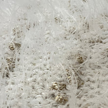 Load image into Gallery viewer, CHICO'S Ivory Eyelash Fuzzy Sweater with Gold Accent Size 3