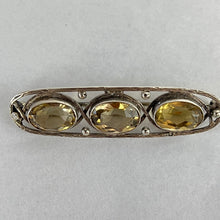 Load image into Gallery viewer, Antique c clasp citrine brooch bar
