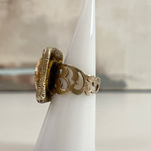 Load image into Gallery viewer, Vintage 925 Turquoise Bezel Set Statement Ring Size 6 3/4