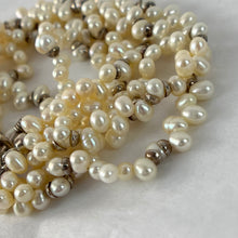 Load image into Gallery viewer, Multi Strand Pearl Collar Necklace with Sterling Silver Accents 17"