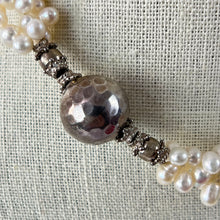 Load image into Gallery viewer, Multi Strand Pearl Collar Necklace with Sterling Silver Accents 17"