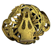 Load image into Gallery viewer, Victorian Floral Medallion Disk Link Necklace and Coat Clip Set