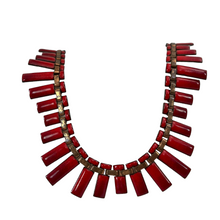 Load image into Gallery viewer, Mid Century Red Enamel & Copper Jewelry Set