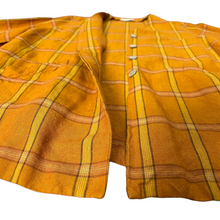 Load image into Gallery viewer, Vintage 90s Plaid Linen Button Up V Neck Blouse Size 8 Petite
