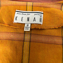 Load image into Gallery viewer, Vintage 90s Plaid Linen Button Up V Neck Blouse Size 8 Petite