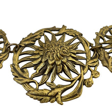 Load image into Gallery viewer, Victorian Floral Medallion Disk Link Necklace and Coat Clip Set