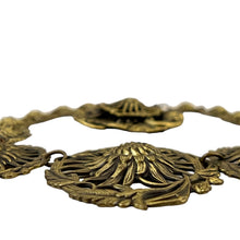 Load image into Gallery viewer, Victorian Floral Medallion Disk Link Necklace and Coat Clip Set