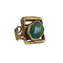 Load image into Gallery viewer, Vintage 925 Turquoise Bezel Set Statement Ring Size 6 3/4