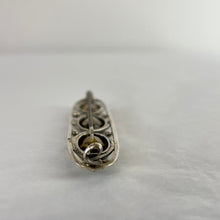 Load image into Gallery viewer, Antique C Clasp Citrine Colored Faceted Stones Brooch 2 1/8"